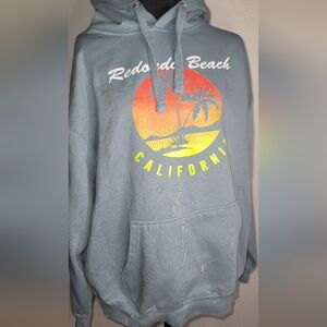 "Redondo Beach California" Graphic Hoodie Front Kangaroo Pocket Women's XL